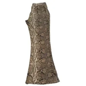MAZE Snakeskin Print Flared Bell Bottom Pants Sz XL
